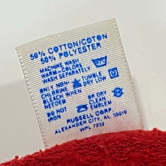 Vintage Jerzees Red Cardigan Sweater Button Up Long Sleeve One Size Fits All - Picture 7 of 7